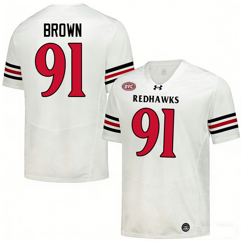 Southeast Missouri State Redhawks #91 Jehchys Brown College Football Jerseys,Uniforms-White
